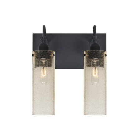 Besa Lighting Juni 10 Vanity, Gold Bubble, Black, 2x60W Incandescent 2WG-JUNI10GD-BK